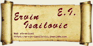 Ervin Isailović vizit kartica